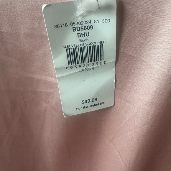 BUCKLE Baevely Blush Pink Satin Lace Tank Top L NWT Flowy Babydoll Camisole - Picture 4 of 9